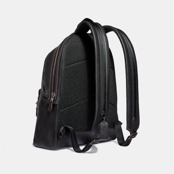 NWT COACH Designer Bag Black Leather Backpack - Picture 3 of 12